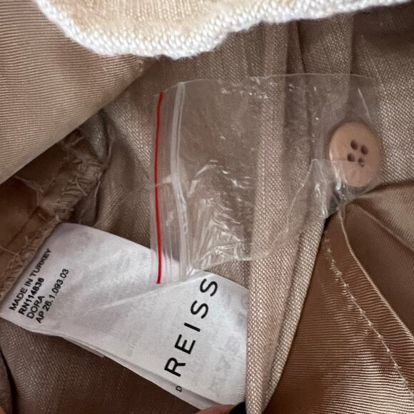 REISS Womens Cargo Style Linen Blend Trousers Size 10 - Picture 8 of 13